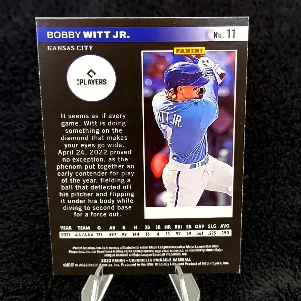 Bobby Witt Jr. (RC) 2022 Pinnacle #11 Kansas City Royals